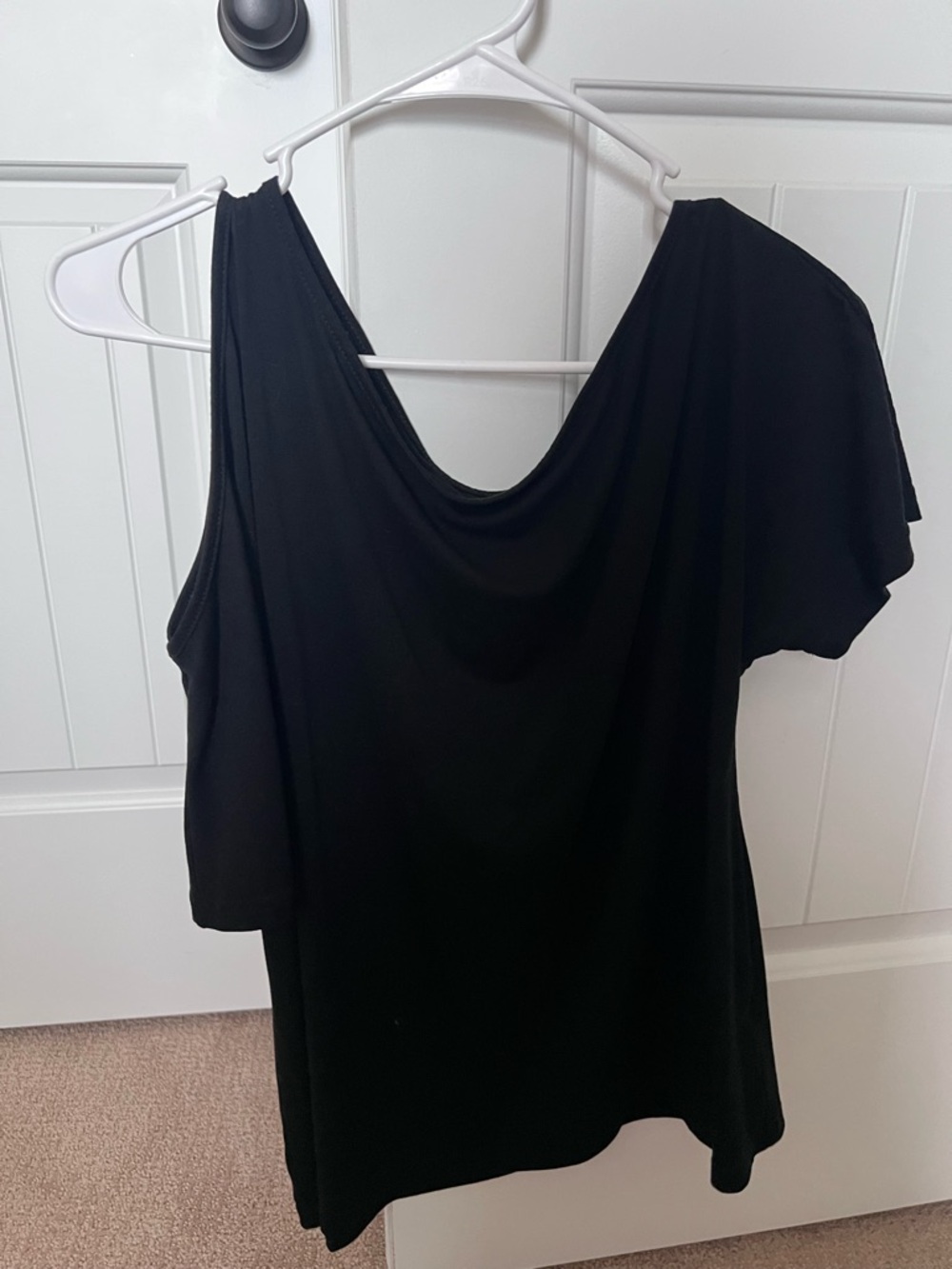Black One-Shoulder Draped Top